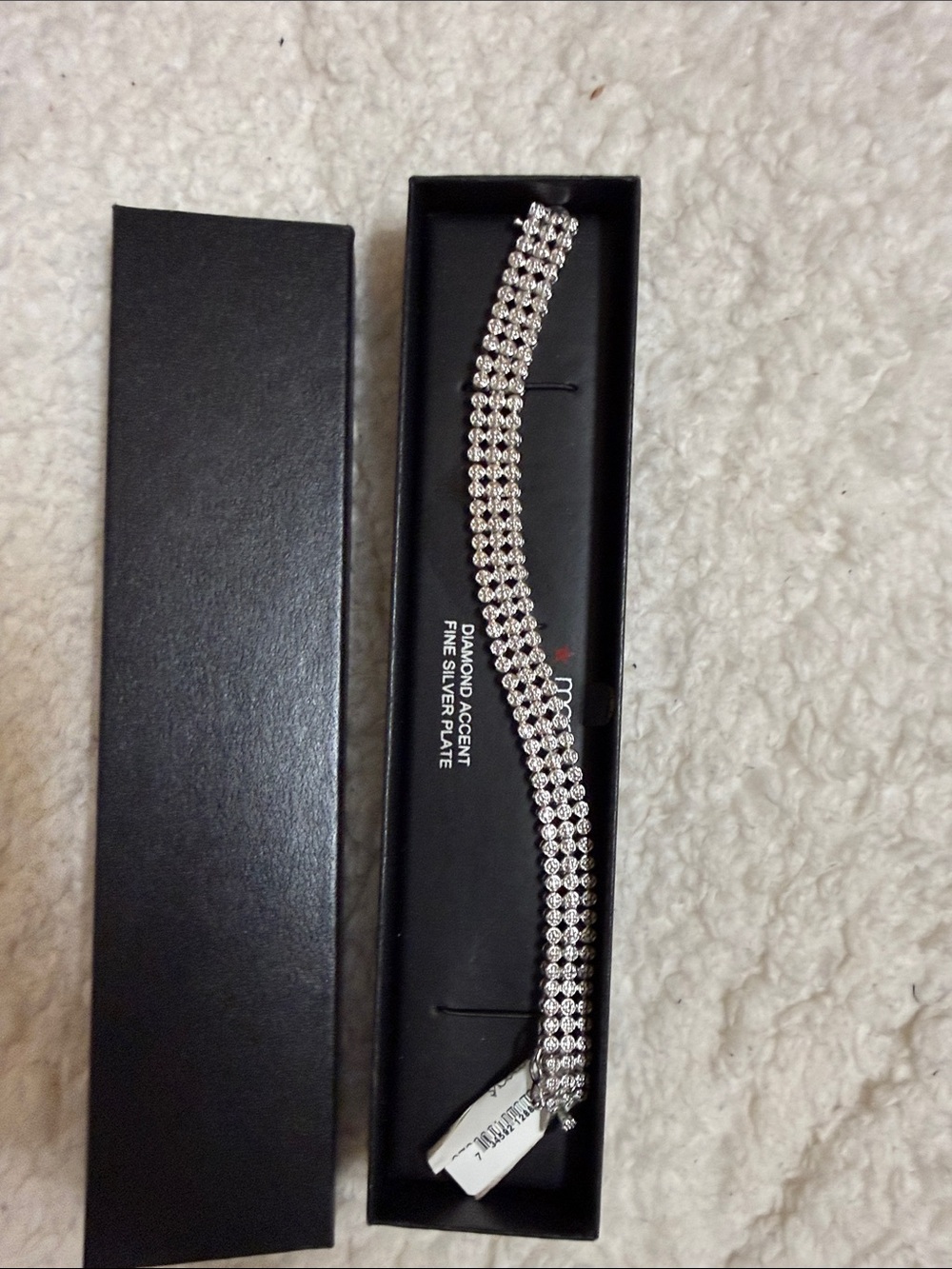 Macys Silver Crystal Tennis Bracelet - Sparkling Silver Accent